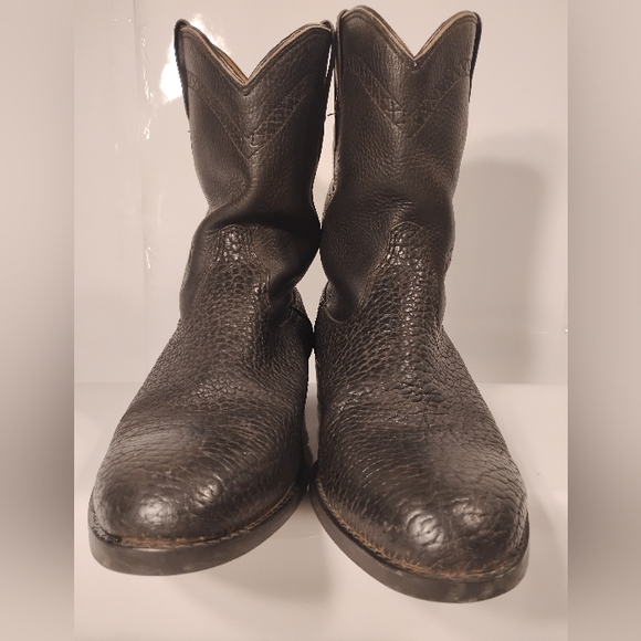 ARIAT HERITAGE ROPER BOOT BLACK FULL GRAIN LEATHER MENS 10 EXCELLENT CONDITION - Picture 5 of 10